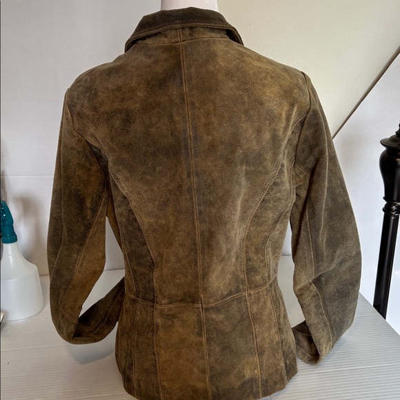 WILSONS MAXIMA BROWN DISTRESSED ZIP LEATHER JACKET SZ S - Picture 4 of 16